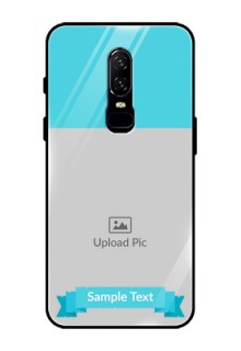 OnePlus 6 Personalized Glass Phone Case  - Simple Blue Color Design