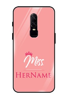 Oneplus 6 Custom Glass Phone Case Mrs with Name
