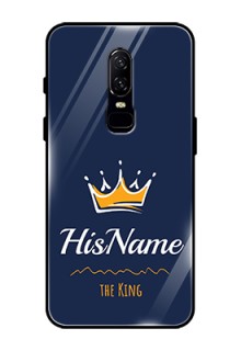 Oneplus 6 Glass Phone Case King with Name