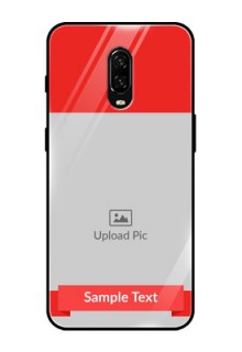 OnePlus 6T Custom Glass Phone Case  - Simple Red Color Design