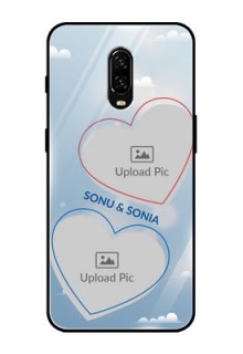 OnePlus 6T Custom Glass Mobile Case  - Blue Color Couple Design 