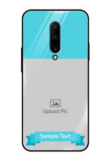 OnePlus 7 Pro Personalized Glass Phone Case  - Simple Blue Color Design