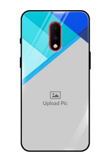 OnePlus 7 Custom Glass Phone Case  - Blue Pattern Design