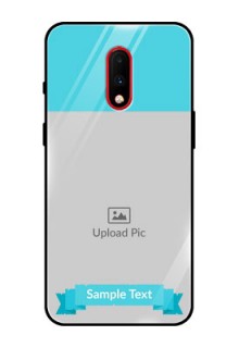OnePlus 7 Personalized Glass Phone Case  - Simple Blue Color Design
