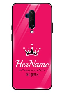 Oneplus 7T Pro Glass Phone Case Queen with Name