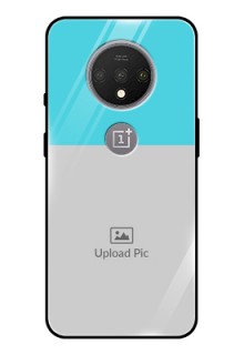 OnePlus 7T Personalized Glass Phone Case  - Simple Blue Color Design