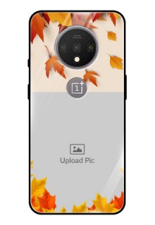 OnePlus 7T Photo Printing on Glass Case  - Autumn Maple Leaves Design