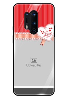 Oneplus 8 Pro Custom Glass Mobile Case  - Red Love Pattern Design