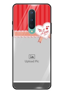 OnePlus 8 Custom Glass Mobile Case  - Red Love Pattern Design
