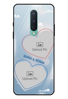 OnePlus 8 Custom Glass Mobile Case  - Blue Color Couple Design 