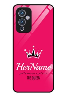 Oneplus 9 5G Glass Phone Case Queen with Name