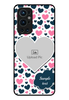Oneplus 9 Pro 5G Custom Glass Phone Case - Pink & Blue Heart Design