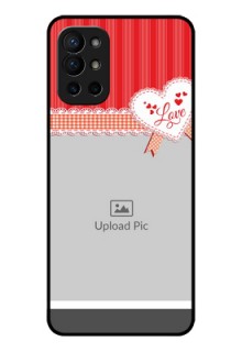 Oneplus 9R 5G Custom Glass Mobile Case - Red Love Pattern Design