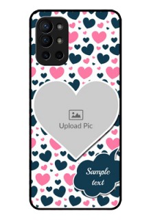 Oneplus 9R 5G Custom Glass Phone Case - Pink & Blue Heart Design