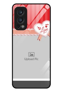 Oneplus Nord 2 5G Custom Glass Mobile Case  - Red Love Pattern Design