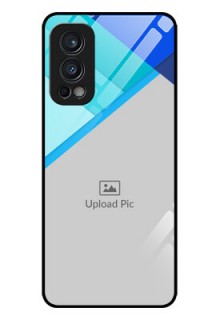 Oneplus Nord 2 5G Custom Glass Phone Case  - Blue Pattern Design