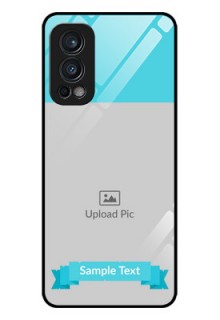 Oneplus Nord 2 5G Personalized Glass Phone Case  - Simple Blue Color Design