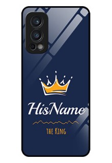 Oneplus Nord 2 5G Glass Phone Case King with Name