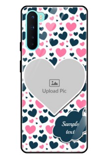 Oneplus Nord 5G Custom Glass Phone Case  - Pink & Blue Heart Design