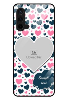 Oneplus Nord CE 5G Custom Glass Phone Case  - Pink & Blue Heart Design
