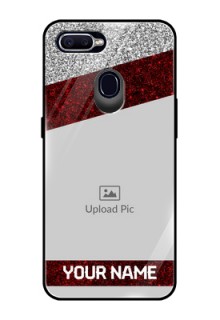 Oppo A12 Personalized Glass Phone Case  - Image Holder with Glitter Strip Design