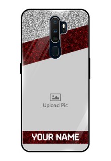 Oppo A5 2020 Personalized Glass Phone Case  - Image Holder with Glitter Strip Design