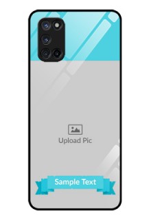 Oppo A52 Personalized Glass Phone Case - Simple Blue Color Design