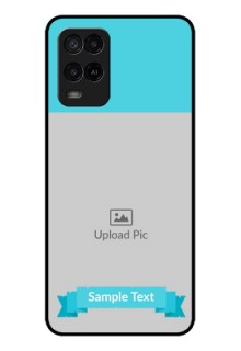 Oppo A54 Personalized Glass Phone Case - Simple Blue Color Design