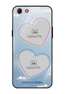 Oppo A83 Custom Glass Mobile Case  - Blue Color Couple Design 