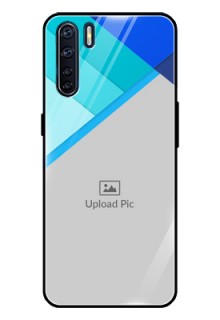 Oppo F15 Custom Glass Phone Case  - Blue Pattern Design