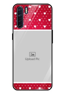 Oppo F15 Photo Printing on Glass Case  - Hearts Mobile Case Design