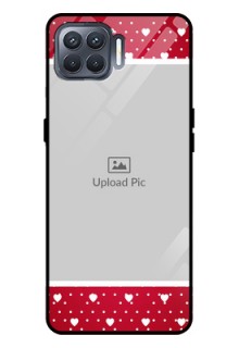 Oppo F17 Pro Photo Printing on Glass Case  - Hearts Mobile Case Design