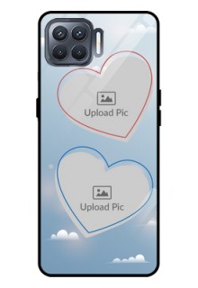 Oppo F17 Pro Custom Glass Mobile Case  - Blue Color Couple Design 
