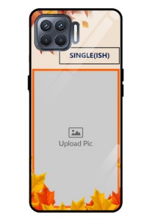 Oppo F17 Pro Photo Printing on Glass Case  - Autumn Maple Leaves Design