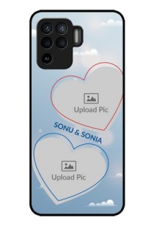 Oppo F19 Pro Custom Glass Mobile Case - Blue Color Couple Design 