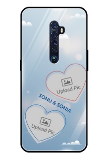 Reno 2 Custom Glass Mobile Case  - Blue Color Couple Design 