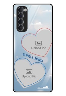 Oppo Reno 4 Pro Custom Glass Mobile Case  - Blue Color Couple Design 