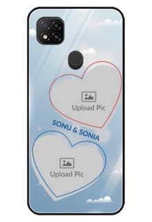 Poco C31 Custom Glass Mobile Case - Blue Color Couple Design 