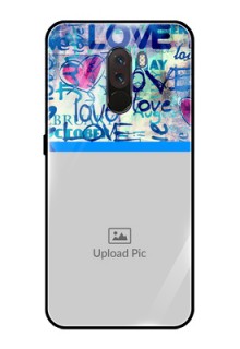 Pcoco F1 Custom Glass Mobile Case  - Colorful Love Design