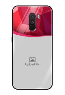 Pcoco F1 Custom Glass Mobile Case  - Red Abstract Design