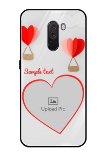 Pcoco F1 Custom Glass Mobile Case  - Parachute Love Design