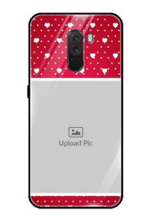Pcoco F1 Photo Printing on Glass Case  - Hearts Mobile Case Design