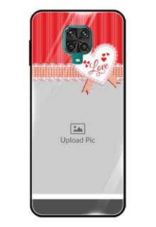 Poco M2 Pro Custom Glass Mobile Case  - Red Love Pattern Design