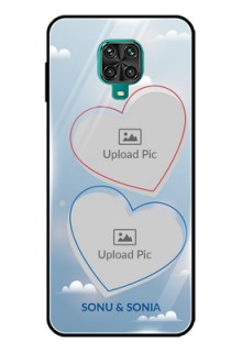 Poco M2 Pro Custom Glass Mobile Case  - Blue Color Couple Design 