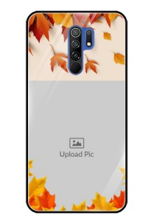 Poco M2 Photo Printing on Glass Case  - Autumn Maple Leaves Design