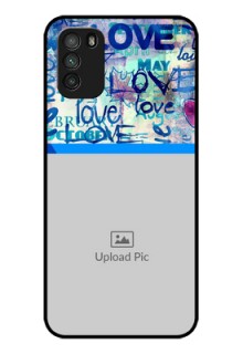 Poco M3 Custom Glass Mobile Case  - Colorful Love Design