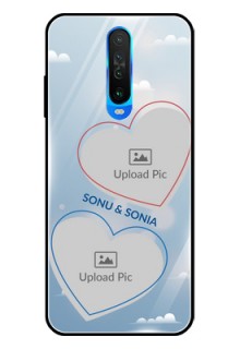 Poco X2 Custom Glass Mobile Case  - Blue Color Couple Design 