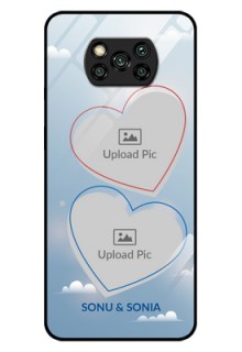 Poco X3 Pro Custom Glass Mobile Case  - Blue Color Couple Design 