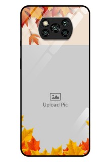 Poco X3 Pro Photo Printing on Glass Case  - Autumn Maple Leaves Design