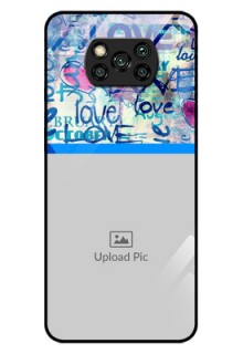 Poco X3 Custom Glass Mobile Case  - Colorful Love Design